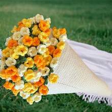 DIY Crochet Flowers Rose Bouquet Blanket Handmade Soft And Lightweight Material Pack - Purple lily of the valley - View 3