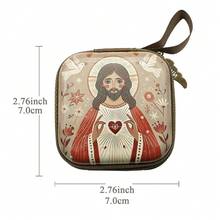 Portable Virgin Mary Prayer Rosary Storage Bag Zippered 7x7cm Religious Articles Elegant Cartoon Christian Jewelry Box Devotees - Multicolor - View 17