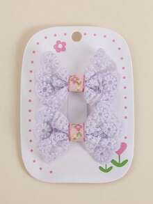 2pcs Plaid Bow Cute Hair Clips, Minimalist Fashion Casual Daily Wear, Bows, Hair Accessories