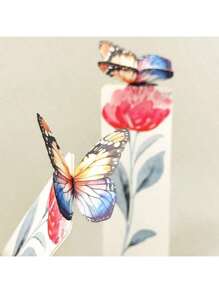 独特的礼物创意：唯美立体蝴蝶纸质书签。造型可爱，风格清新精致。它既可以作为学生阅读书签，也可以作为留言卡，是一份充满文化创意的小礼物。适用于学校用品，返校季