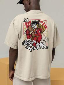 Oversized T-Shirt Streetwear Anime Piece  Vega Punk Egghead Scientist SSG REF 7224 VEST NERD - Màu Khaki - Xem 9