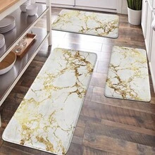 1pc Marble Pattern Anti-Fatigue Floor Mat, Soft Plush Surface, Modern Minimalist Style, Comfortable For Home, Bathroom, Kitchen Decor Entryway Decor Bathroom Kitchen Decor Kitchen Rug - Multicolor 3 - View 2