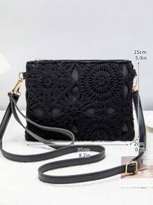 Mini Beach Bag, Wristlet Coin Purse, Shoulder Crossbody Bag For Women, New Versatile Small Shoulder Bag, Wholesale Unique Sweet Square Bag, Spring/Summer - Black - View 3