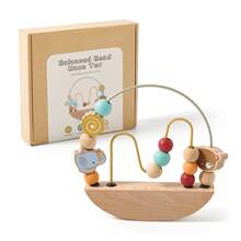Children's Wooden Beaded Maze Toy, Cute Elephant Lacing Beads Toy, Educational Counting Learning Circle Toy, Improve Hand-Eye Coordination & Focus, Introduce Basic Math Concepts, Christmas, Halloween, Birthday Gift - Multicolor - View 6