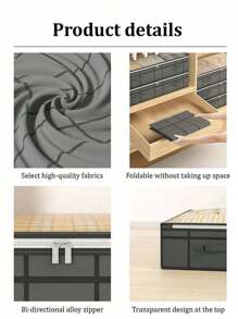 1PC Gray Clothing Storage Bag, Quilt Storage Box, Under Bed Storage Bag, Bedroom Storage, Visible Window Storage Box, Waterproof And Moisture-Proof, Suitable For Storing Blankets And Idle Items At Home Dress Pants Shoes Jeans Boots Skirt Bedroom, Organizer, Home Storage, White T Shirt Women, Black Pants Women, Ladies Winter Clothes, Dress, - Grey - View 7