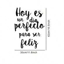 1 pieza Pegatinas de pared con citas en español - Decoración para sala de estar y dormitorio, Mural de papel tapiz extraíble e impermeable para el hogar