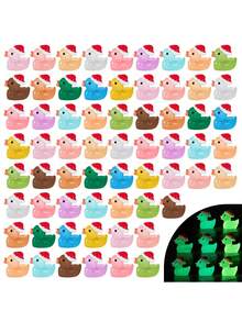 1/10/20/30/100pcs Christmas Hat Color Glow In Dark Duck, Christmas Mini Duck, Mini Luminous Resin Ducks For Crafts, Car Diy Creative Ornament, Cute Creative Handmade Duckling,Colorful Tiny Ducks Glow In The Dark Miniature Figures,Vibrant, Collectible, And Adorable Party Favors, Goody Bag Stuffers, And Easter Gifts,Christmas, Christmas Decorations, Christmas Gifts. - Multicolor - View 10