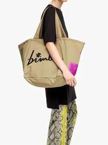 Large Lightweight Embroidered Tote Bag, Chic Shoulder Bag, Bags For Ladies Fashionable , Office Bag - Apricot - View 5