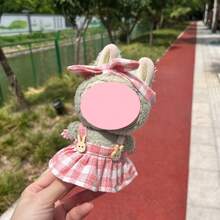 仅含一件连衣裙，不含娃娃，粉色格子裙套装，适合17厘米娃娃。 - 彩色 - 查看 11