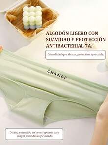 Sensual Star 6 piezas de bragas triangulares para mujer, cómodas bragas de cintura media con diseño de letras de unicolor, sin costuras - Multicolor - Ver 7