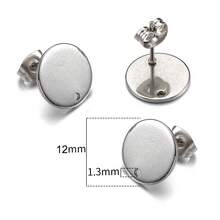 10 piezas de pendientes con forma de flor y corazón redondo de acero inoxidable con respaldos, adecuados para hacer joyas y accesorios de pendientes DIY - pendientes - Ver 24