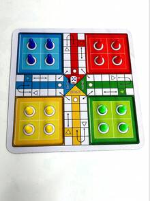 LUDO Game Classic Dice Game For 2-4 Travel Board Game Set Interactive Board Game Suitable For Family Christmas Halloween Game Night