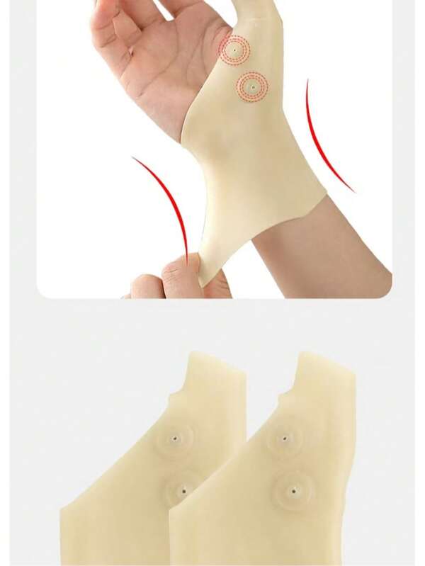 1pc Magnetic Wrist And Thumb Support Gloves - Breathable Silicone, Ergonomic Design For Comfortable Typing, Washable, Reduces Wrist And Thumb Fatigue, Ideal For Office Use, Ergonomic Wrist Support Gloves | Breathable | Secure Fit Closure