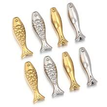 Gói 5 hạt chuỗi hạt hình đại dương bằng thép không gỉ, họa tiết hoa trơn, vòng tay/vòng cổ vỏ sò dễ thương, trang sức mặt dây chuyền phụ kiện tự làm - Chuỗi hạt Ocean Series - Xem 6