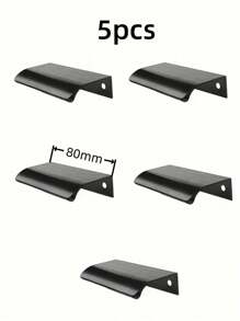 5/10 件免钻铝合金隐藏式橱柜把手 - 光滑拱形设计，哑光饰面，适用于衣柜和抽屉拉手