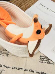 Muñeco de peluche de zorro pequeño, almohada de tiro con diseño de zorro, juguete de peluche de zorro naranja de dibujos animados para dormir, para príncipe, Navidad/Cumpleaños/Fiesta - Naranja - Ver 4