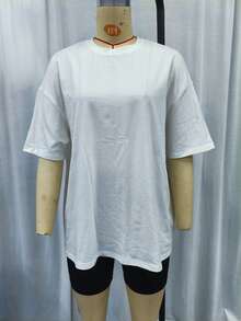 2 件套女士休闲圆领短袖 T 恤和短裤，日常时尚 3D 印花宽松休闲简约家居服套装，适合度假穿着 - 彩色 - 查看 1