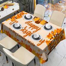 1/20 piezas Mantel de Acción de Gracias de otoño, hoja de arce amarilla clásica, mantel de otoño con patrón de pavo lindo, decoración de Acción de Gracias, fiesta de cosecha y estilo rural, adecuado para cocina, comedor, restaurante, decoración interior y exterior - Multicolor - Ver 8