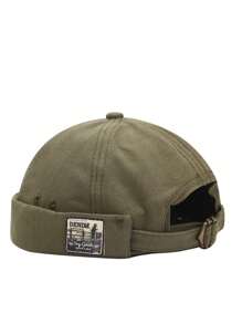 1 件装复古圆顶帽男士甜瓜帽纯色码头工人帽中性可调节房东帽女士嘻哈帽 - 彩色 - 查看 11