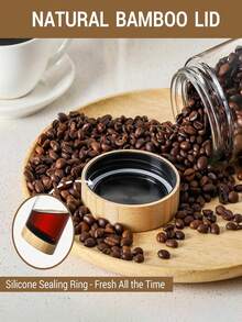 2 peças/4 peças/6 peças Pote de Vidro de 480ml com Capacidade de 480ml, Recipiente de Aveia de Noite com Tampa, Pote de Vidro de Cozinha, Recipiente de Aveia com Tampa, Pote de Armazenamento de Frutas Secas com Tampa de Bambu e Madeira, Recipiente de Armazenamento de Vidro Vedado com Tampa de Madeira