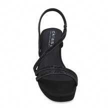 Zapatos Zapatillas Sandalias para Mujer Tacon 7 cm Color Negro con brillos Moda Elegantes - Negro - Ver 4