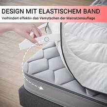 Soft, Breathable And Comfortable Mattress Topper With Ribbed Quilting And Non-Slip Straps On The Corners - White - View 7