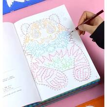 1 Książka Magia Połącz Kropki Rysowanie Liczb - Ćwiczenie Koncentracji i Kontroli nad Długopisem Gra Artystyczna Do Nauki, Rekreacji w Domu i Zabawy w Domu