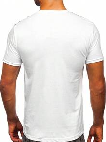 BOLF White Cotton Men's T-Shirt With Print – Halloween    Summer    Regular Fit - White - View 4