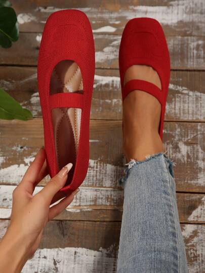 Ausgeschnittene Mary Jane Schuhe für Frauen, Sommer neue Mesh Sandalen mit niedrigem Rist, Große Größen, leicht & modisch flach