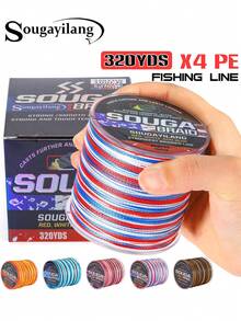 SOUGAYILANG 4 股 PE 编织鱼线 - 300 米多色迷彩 | 主线，适合冲浪、海钓，馈赠佳品：适合父亲节、圣诞节或生日等场合的钓鱼者 - 粉色 - 查看 3