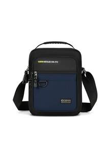 1pc New Vertical Nylon Material Multi-Layer Zipper Closure Adjustable Shoulder Strap Casual Daily Business Men Messenger Bag, Suitable For Commuting, Work, Business Meetings Canvas Tote Bag - Multicolor - View 13