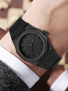 1pc Men's Fashion Casual Personalized Arabic Numeral Dial Quartz Watch, Suitable For Daily Wear Or As Holiday Gift - Multicolor - View 5