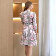 Maternity Robe And Baby Receiving Blanket Set For Labor And Delivery - Gray - View 2