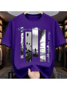 Journey And Landscape Art T-Shirt | Casual, Inspiring And Comfortable - Purple - View 1