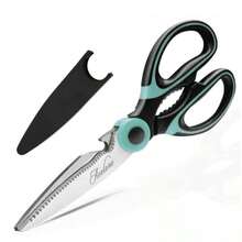 Medium Refrigerator Scissors With Blue And Black Handle - Silver - View 1