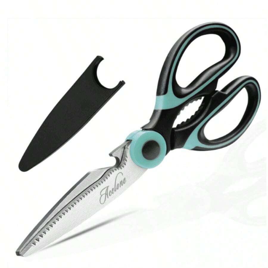 Medium Refrigerator Scissors With Blue And Black Handle - Silver - View 1