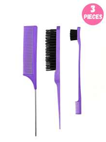 5/3/1 Peça Conjunto de Escovas com Nó, (6,8 oz/200 ml) Garrafa de Spray com Névoa Fina Contínua, Escova com Nó em Forma de Concha Preta Adequada para Cabelo de Meninas, Escova Lúdica com Borda de Pente com Cauda de Rato, Adequada para Design de Penteados e Cabeleireiros