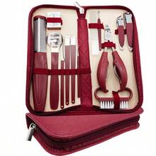 VCHOSE 42pcs Stainless Steel Manicure Set With Zipper Case, Nail Clipper, Nail File, Eyebrow Scissors, Beauty Care Tool For Men & Women - Multicolor - View 20