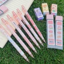 15 Stücke Pfirsich Automatik Bleistift Set, beinhaltet 0,5 mm HB Bleistiftminen und süße saftige Pfirsich Radiergummis - leicht, rosa Themen Design, geeignet für Schule, Skizzieren und Zeichnen, niedliche Automatik Bleistifte, Sommer