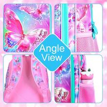 3pcs/Set Girls Backpack, Butterfly Backpack Set With Lunch Box, Cute Elementary School Backpack Suitable For Preschool Children - Backpack - View 4