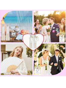3/15/30pcs/Set Pink Wedding Paper Fan Set | Ladies' Folding Fans With Thank You Tags And Tulle Bags - Bridesmaid Gifts, Bridal Dance Props, Wedding Decorations, Party Accessories, Bachelor Party Photo Props, Perfect Wedding Favors