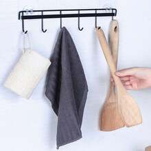 2个厨房用具挂钩，粘性壁挂式挂架，可挂放锅铲、量勺和其他厨房工具，无需钻孔，节省空间，6个挂钩，适用于浴室、卧室、衣柜、厨房、美食工作室、露营车等场所。 - 彩色 - 查看 2