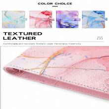 Savings Binder - Refillable Leather 6-Ring Binder With Magnetic Buckle Closure For Pens And Cards Storage - Pink - View 3