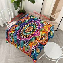 1pc Bohemian Mandala Tablecloth - Vibrant Multicolor Rectangular Polyester Fabric, Suitable For Restaurant, Kitchen, Picnic Decor And Gifts, Durable Woven Decorative Tablecloth, Kitchen Dining Table Accessory, Woven Textile - Multicolor - View 10