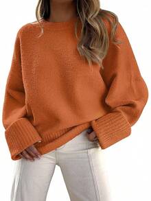 Women's Oversized Sweaters Fuzzy Chunky Warm Pullover Sweater/Vacation Outfits Women/Valentine Outfits For Women - 橘色 - 查看 1