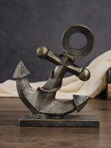 1 pièce Statue de résine d'ancre haute, décoration nautique, ornement de statue d'ancre, convient pour la maison, le jardin, le bar, la décoration de table d'intérieur et d'extérieur, ancre antique, style unique, cadeaux de Noël, rentrée scolaire, Halloween et anniversaire