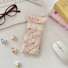 Cartoon Pattern Glasses Storage Bag Anti Pressure Sunglasses Case With Button Portable Glasses Protective Cover