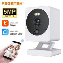 5MP HD Wifi Camera Indoor Mini Surveillance Camera For Baby Monitor Pet Video Record 2 Ways Audio Security Camera Tuya APP - White - View 2