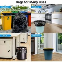 50 Pack Heavy Duty Leak-Proof Tear-Resistant Multi-Size Black Trash Bags - Durable Plastic Commercial/Hospital For Supermarkets, Hospitals, Outdoor Yard Waste, Food Storage And Recycling | Outdoor Waste Disposal Solutions | Strong And Durable Trash Bags 3.28*3.94ft - 黑色 - 查看 8