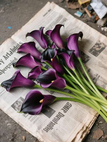 4支/10支仿真马蹄莲花束，触感逼真，适用于婚礼派对花园装饰、客厅、卧室、餐桌、办公室、圣诞节花束、春/冬季装饰、家居花卉装饰